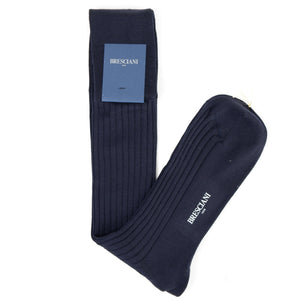 Bresciani Herren-Kniesocken dunkel blau Wool
