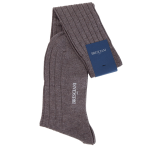 Bresciani Herren-Kniesocken castoro Wool