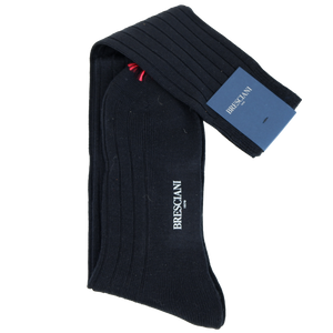 Bresciani Herren-Kniesocken nero Wool