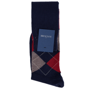 Bresciani Herren-Kniesocken nero Wool