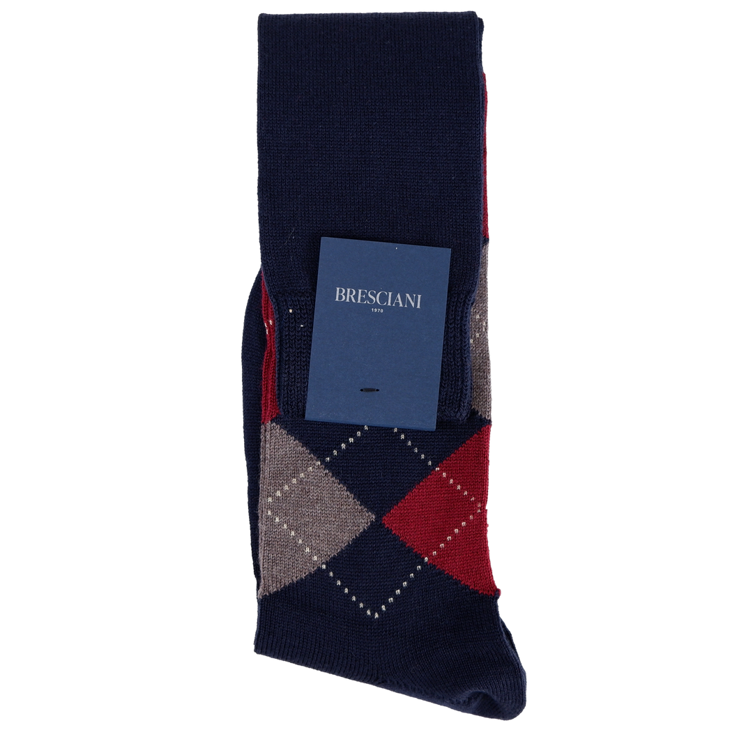 Bresciani Herren-Kniesocken nero Wool