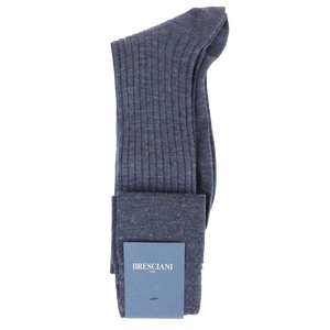 Bresciani Herren-Kniesocken nero Wool