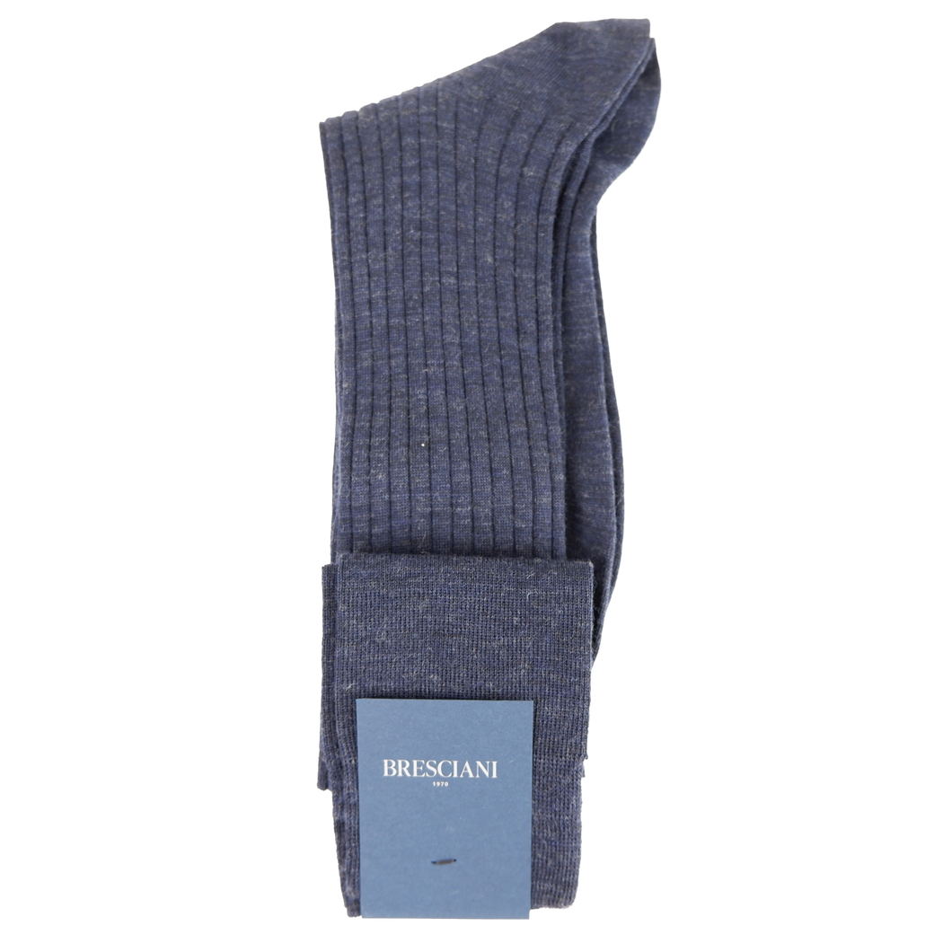 Bresciani Herren-Kniesocken nero Wool