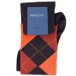 Bresciani Herren-Kniesocken nero Wool