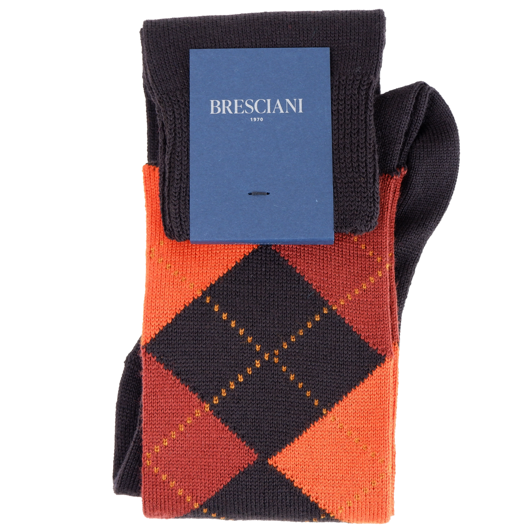 Bresciani Herren-Kniesocken nero Wool