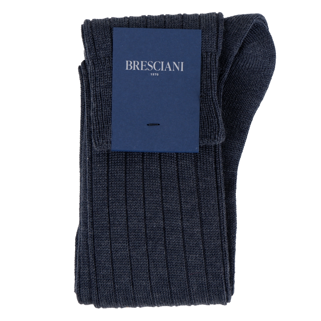 Bresciani Herren-Kniesocken nero Wool (Kopie)