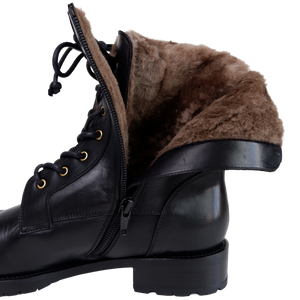 Maretto Damen Schnürboots mit Lammfellfutter