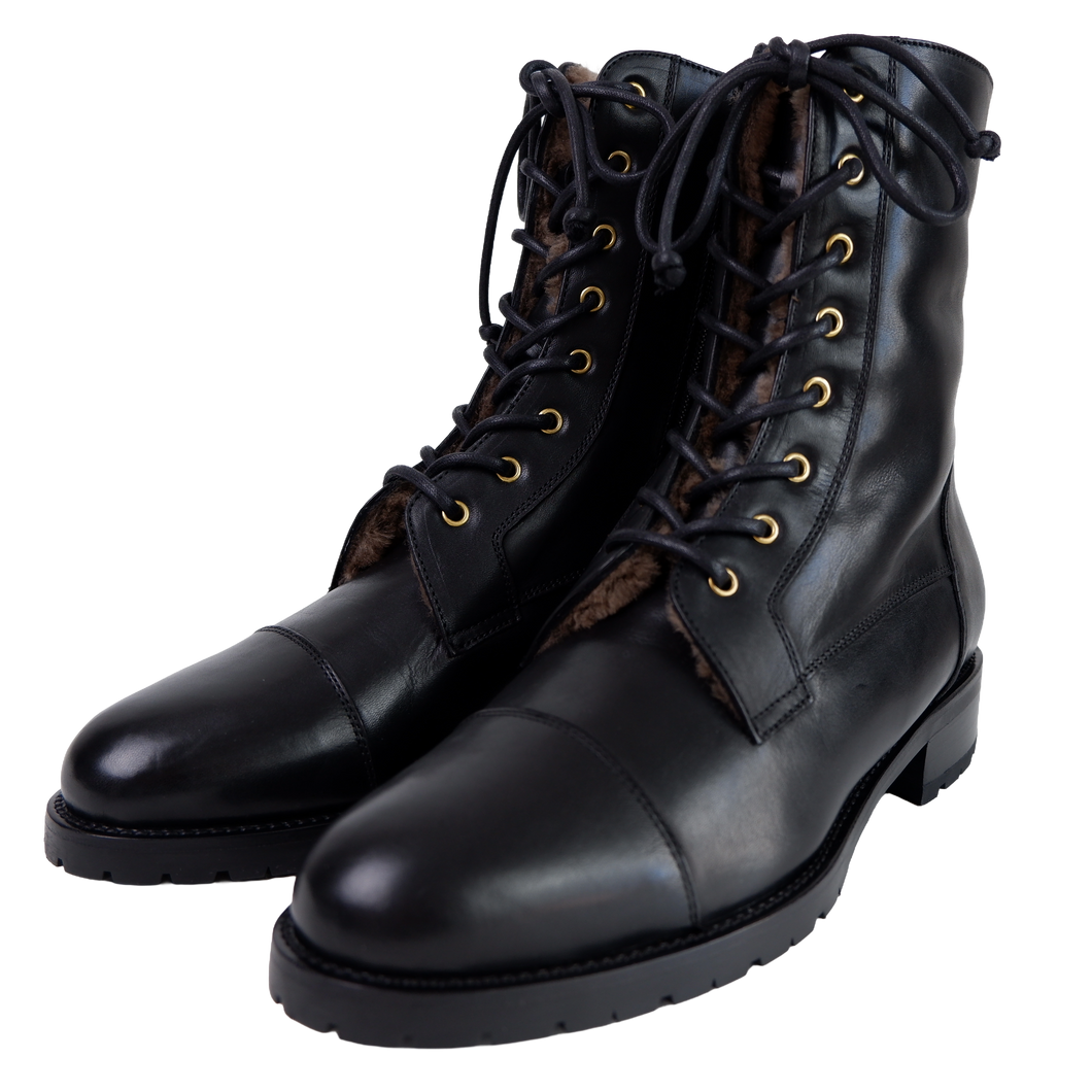 Maretto Damen Schnürboots mit Lammfellfutter